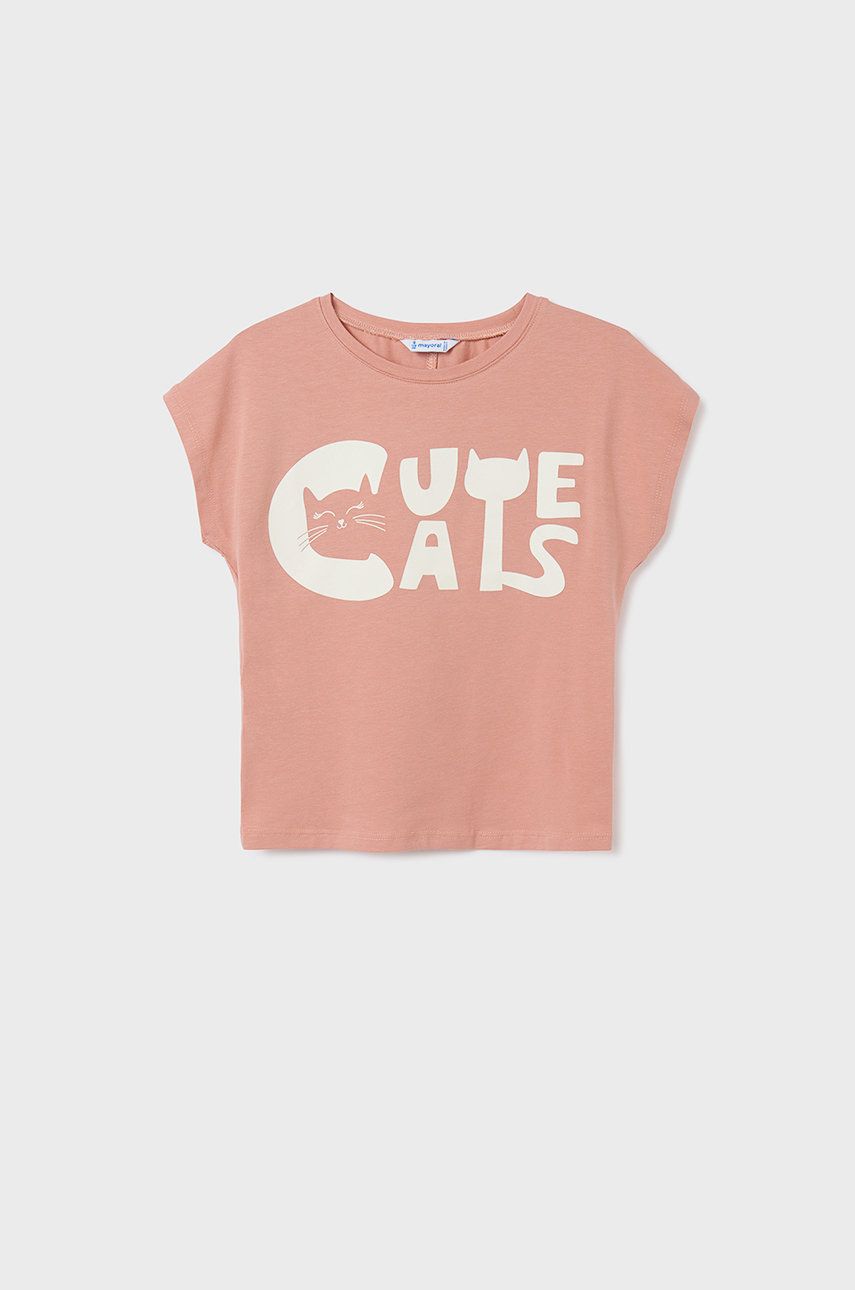Mayoral T-shirt dziecięcy kolor różowy
