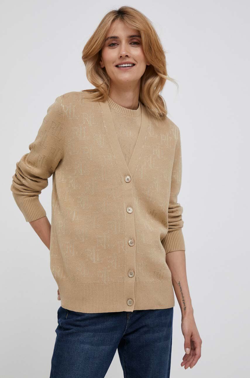 Lauren Ralph Lauren kardigan damski kolor beżowy