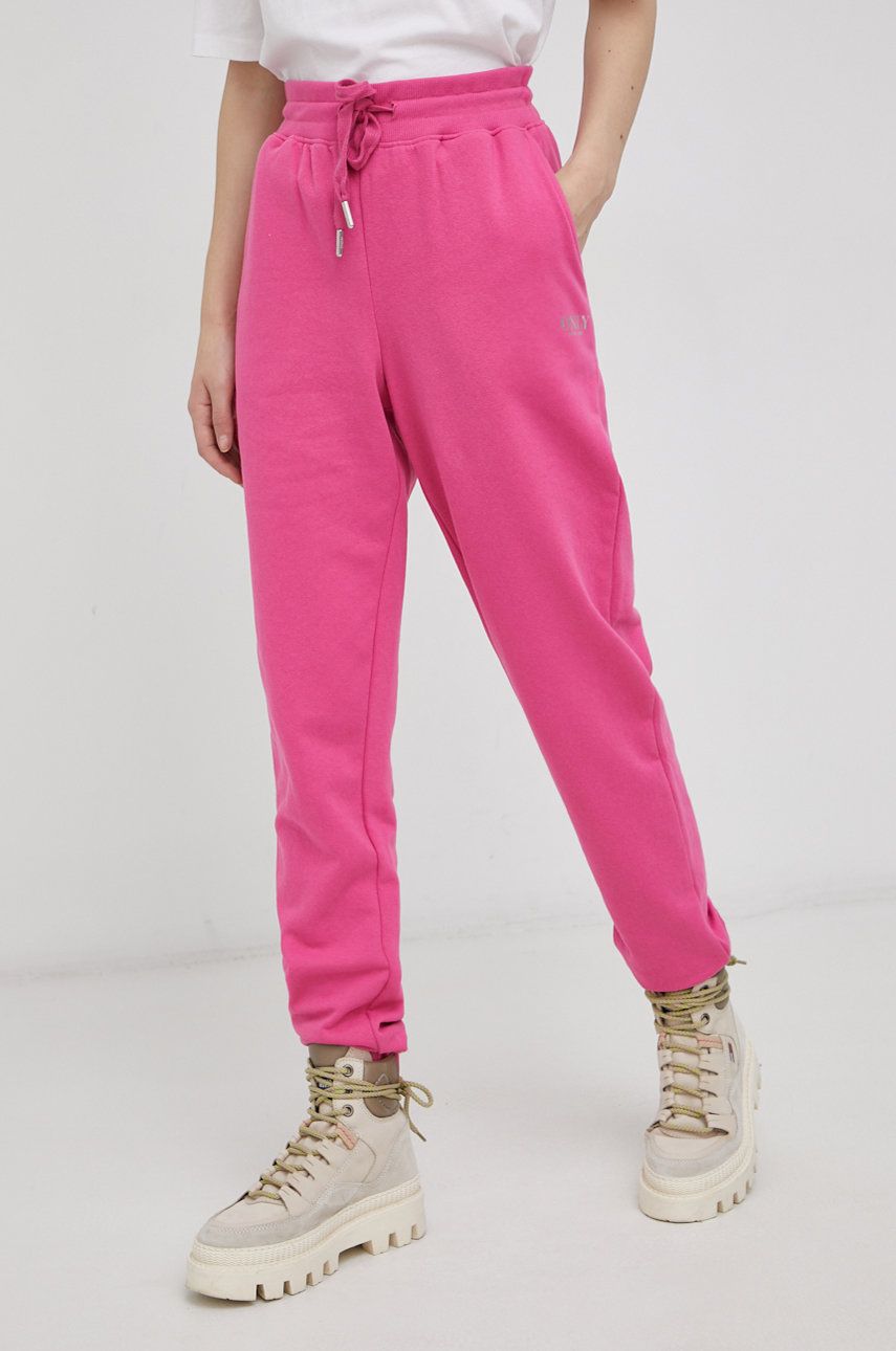 Only Spodnie damskie kolor fioletowy gładkie