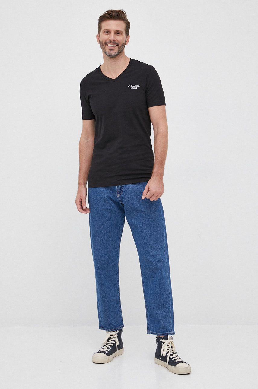 Calvin Klein Jeans t-shirt J30J320596.PPYY męski kolor czarny z nadrukiem