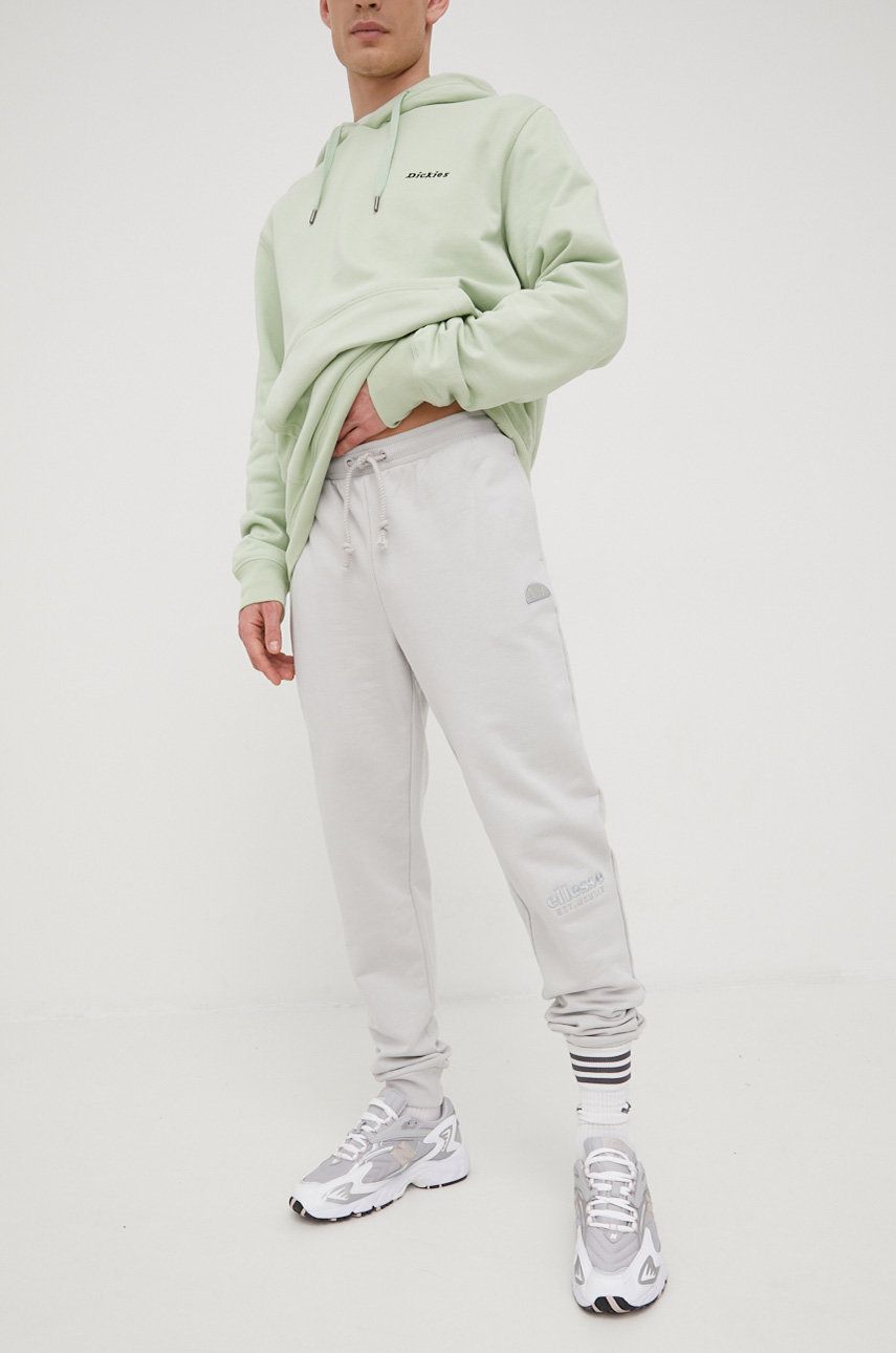 Ellesse spodnie dresowe męskie kolor szary gładkie