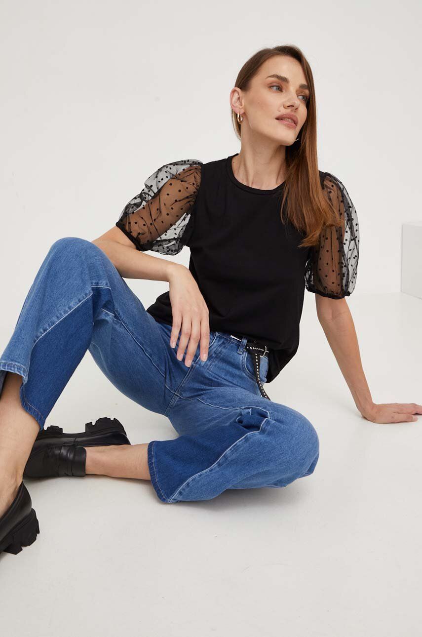 Answear Lab t-shirt damski kolor czarny