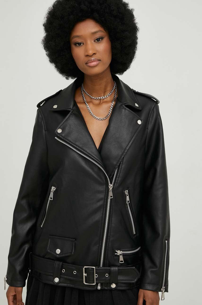 Answear Lab ramoneska damska kolor czarny przejściowa