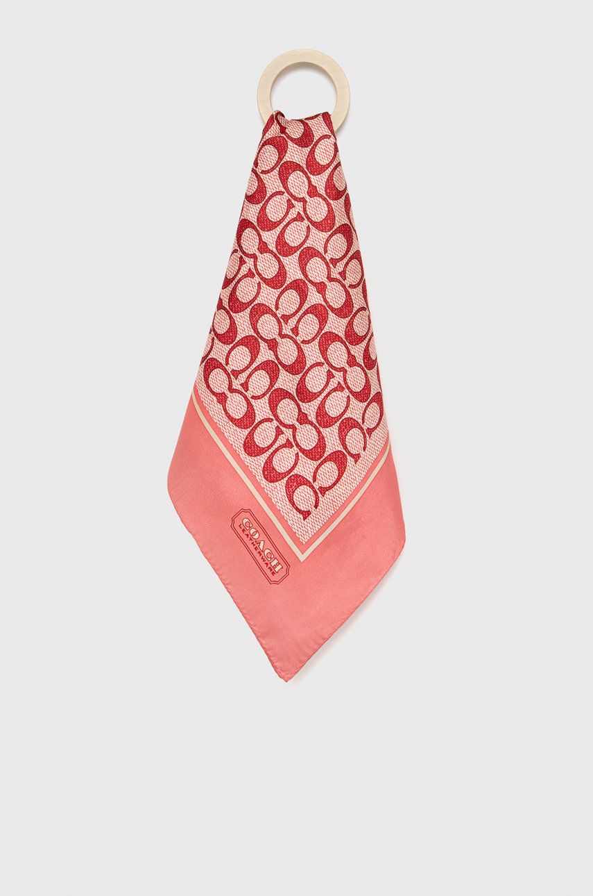 Coach Chusta jedwabna C2755 kolor różowy