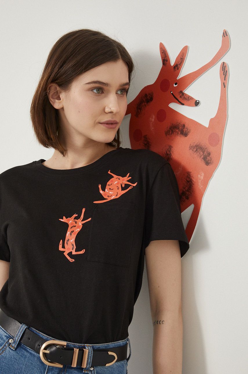 Medicine T-shirt bawełniany kolor czarny