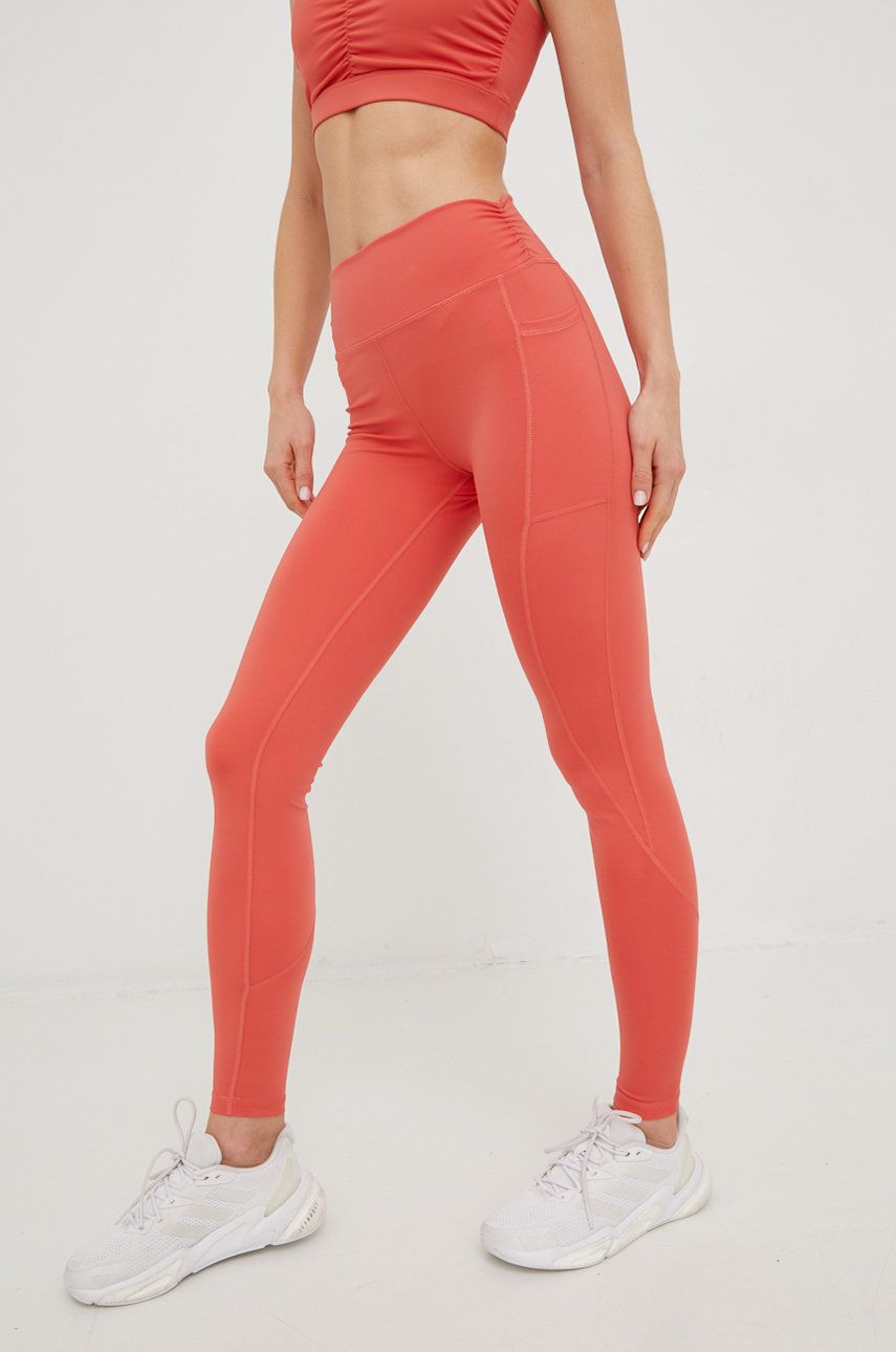 Only Play legginsy treningowe Evan damskie kolor pomarańczowy gładkie