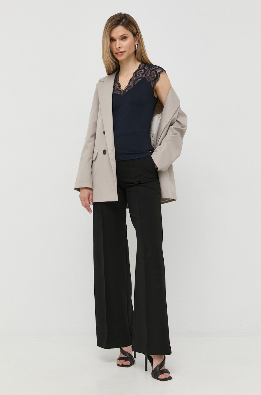 Morgan bluzka damska kolor granatowy gładka