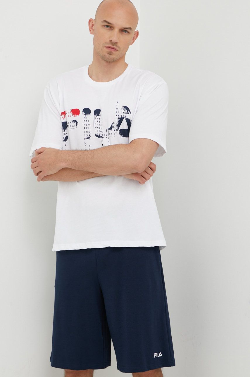 Fila piżama męska kolor granatowy z nadrukiem