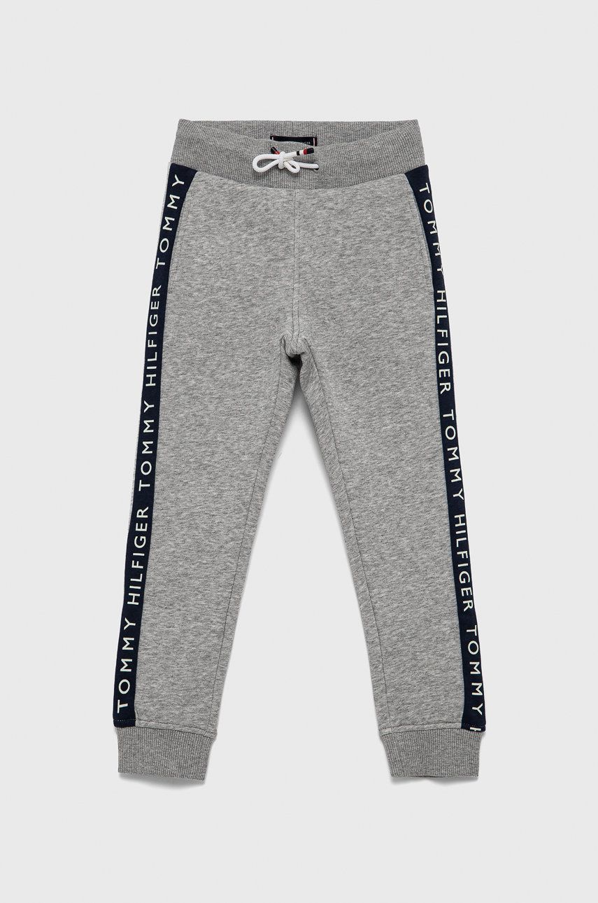 Tommy Hilfiger Spodnie dziecięce kolor szary z nadrukiem