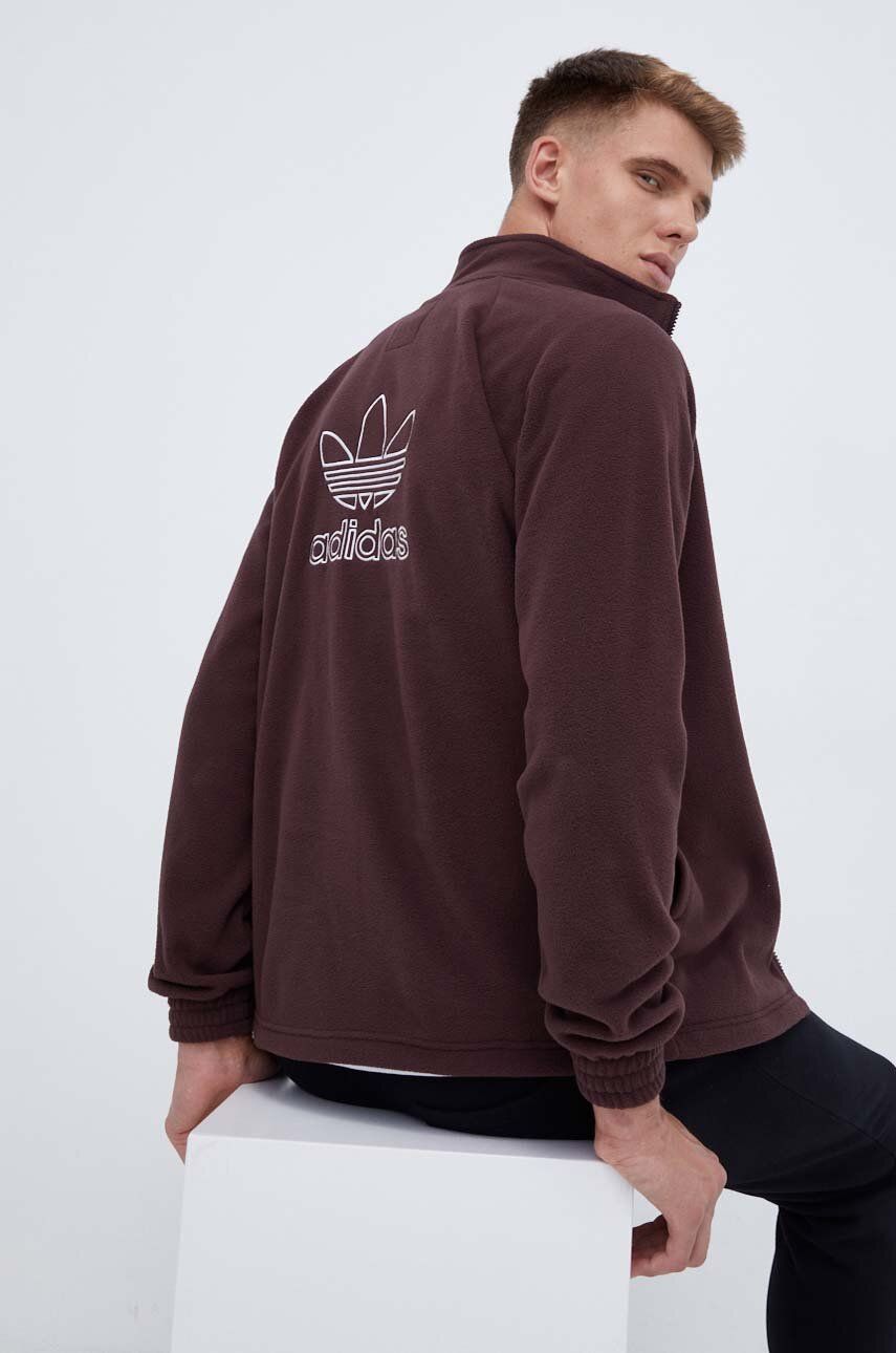 adidas Originals bluza męska kolor brązowy gładka