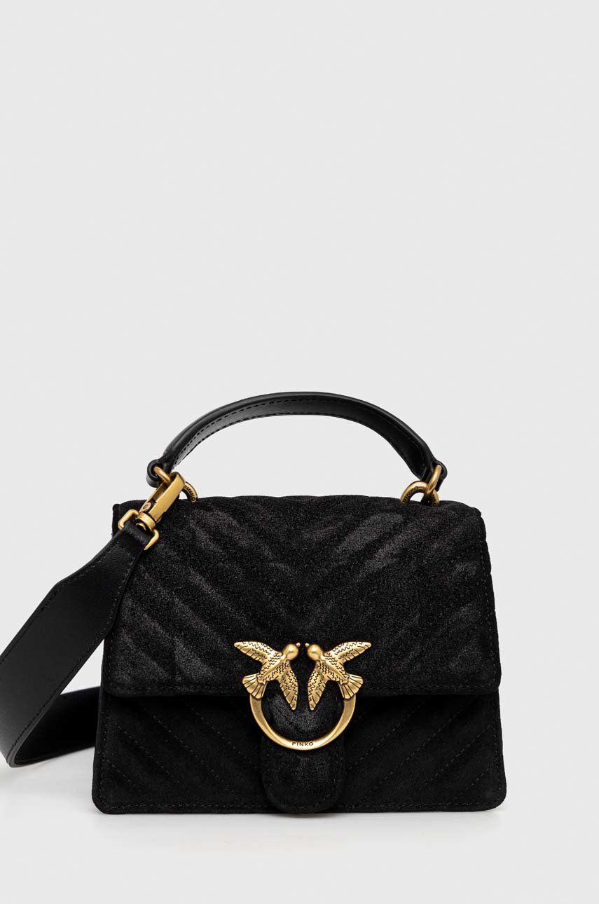 Pinko torebka zamszowa kolor czarny