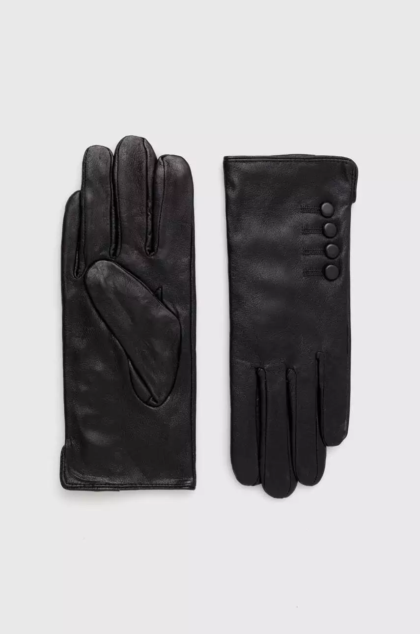 Answear Lab rękawiczki skórzane damskie kolor czarny