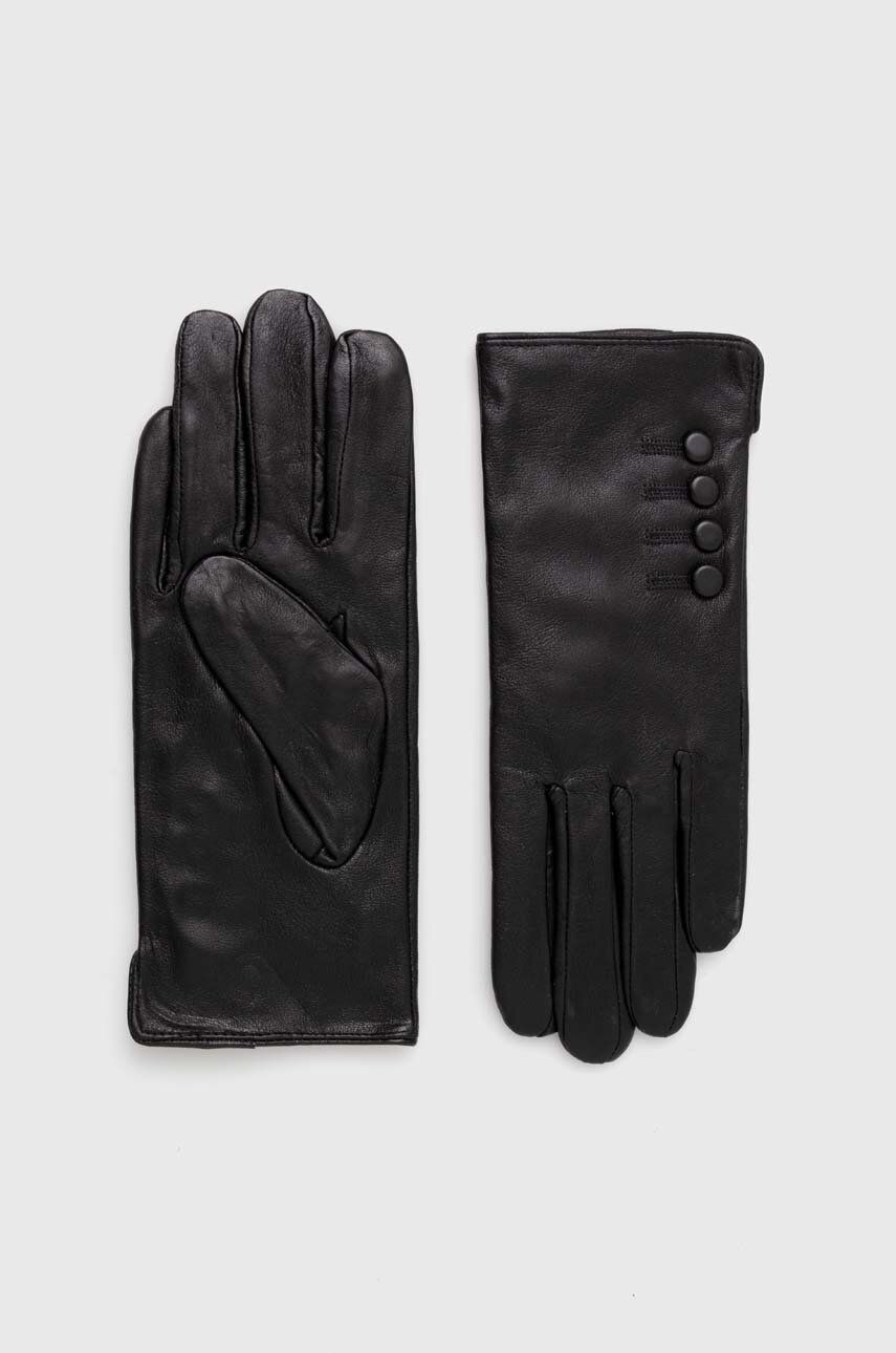 Answear Lab rękawiczki skórzane damskie kolor czarny