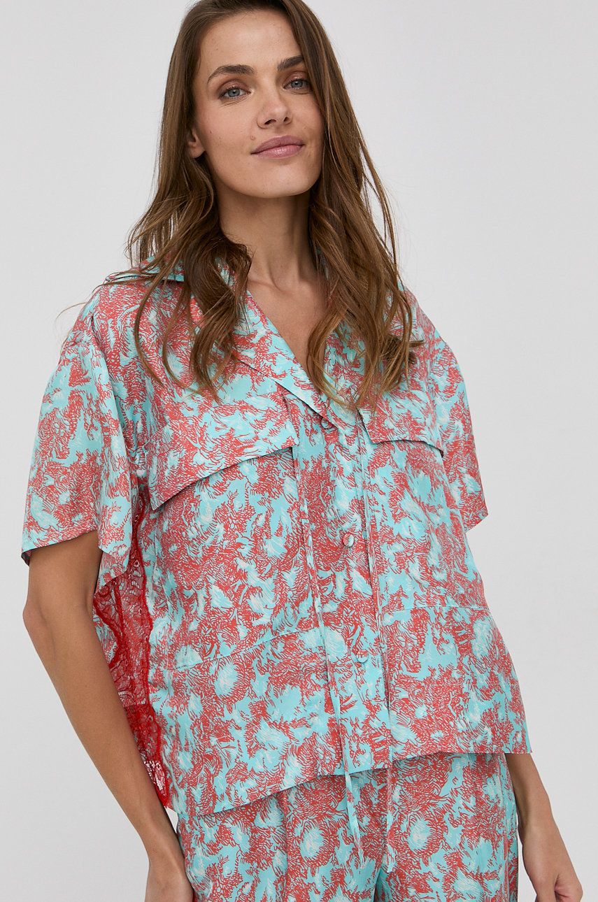 Beatrice B koszula jedwabna damska relaxed z kołnierzykiem klasycznym