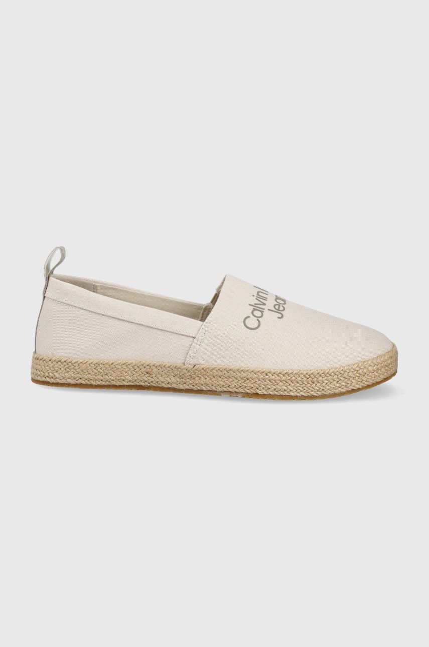 Calvin Klein Jeans espadryle YM0YM00355.ACF kolor beżowy