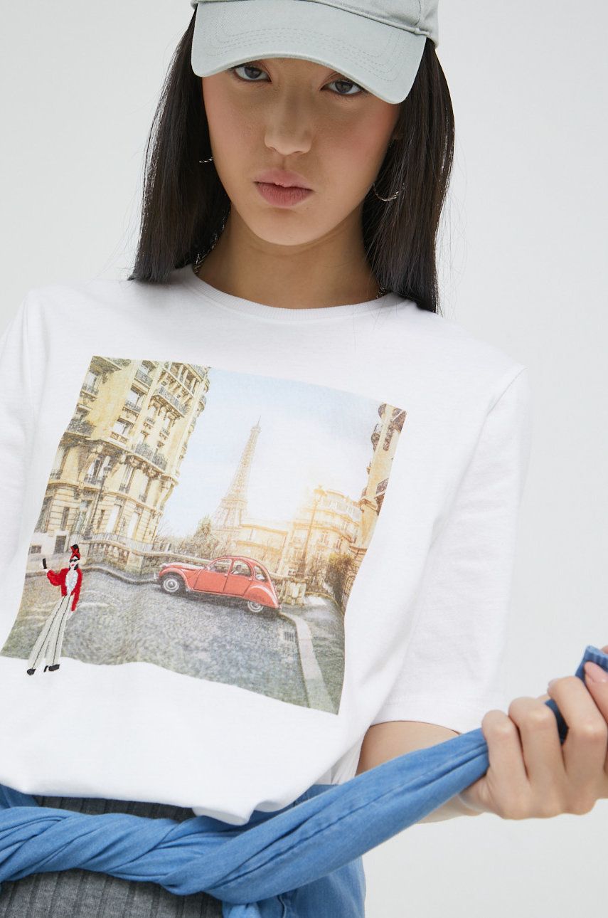 Only t-shirt bawełniany kolor biały