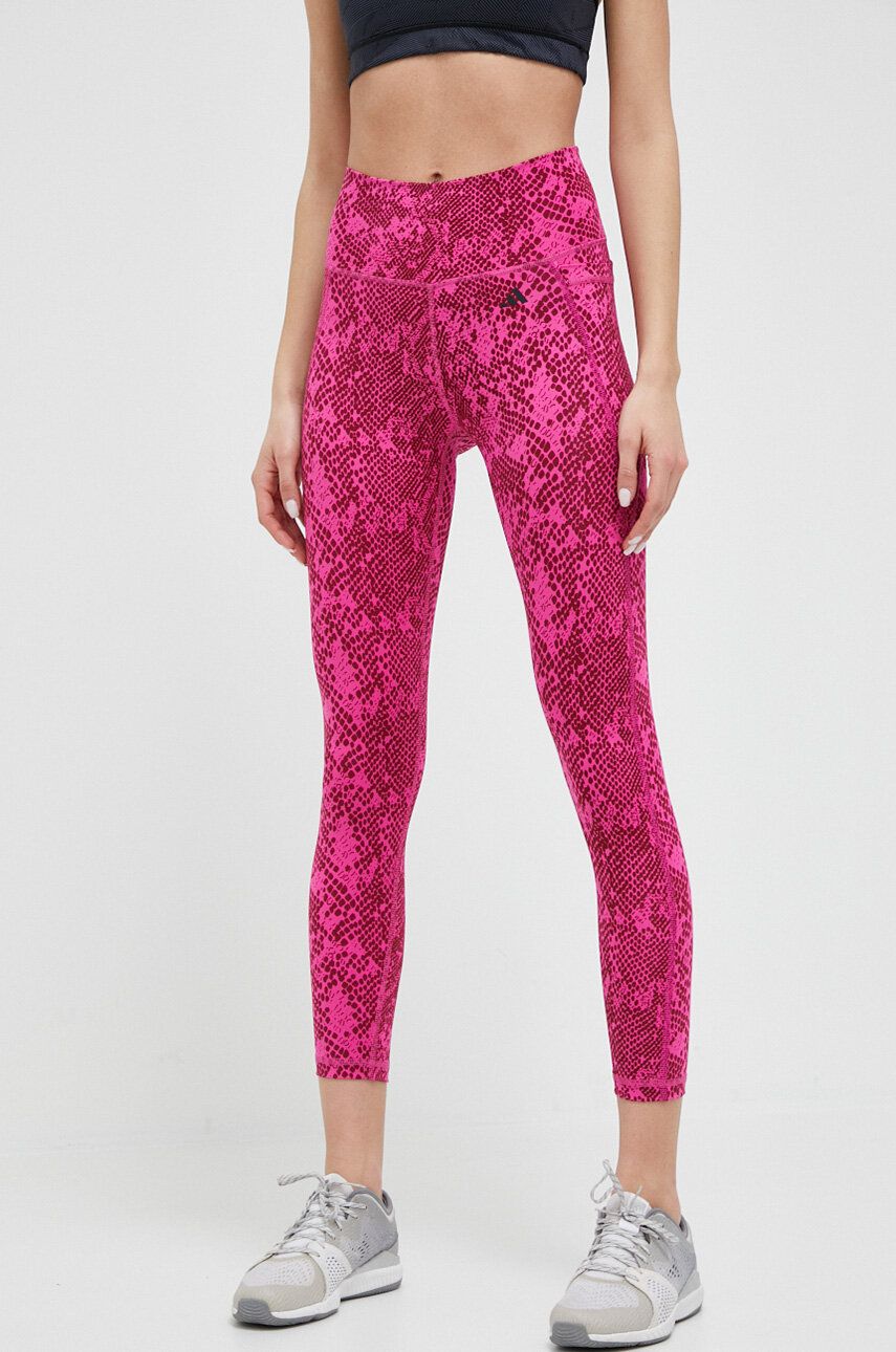 adidas Performance legginsy treningowe Optime kolor różowy wzorzyste
