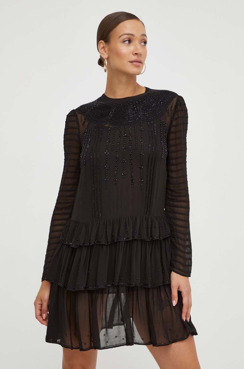 Twinset sukienka kolor czarny mini prosta