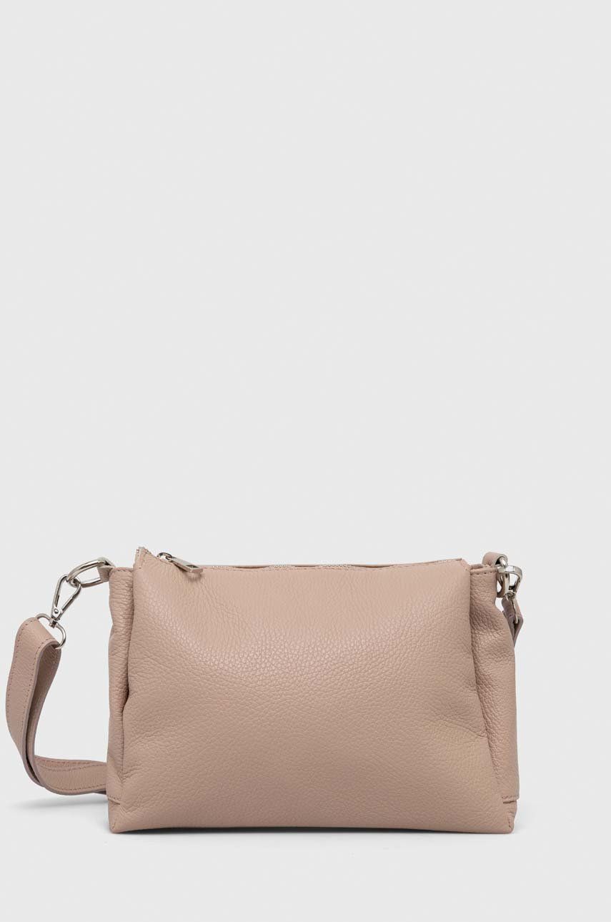 Answear Lab torebka skórzana kolor beżowy