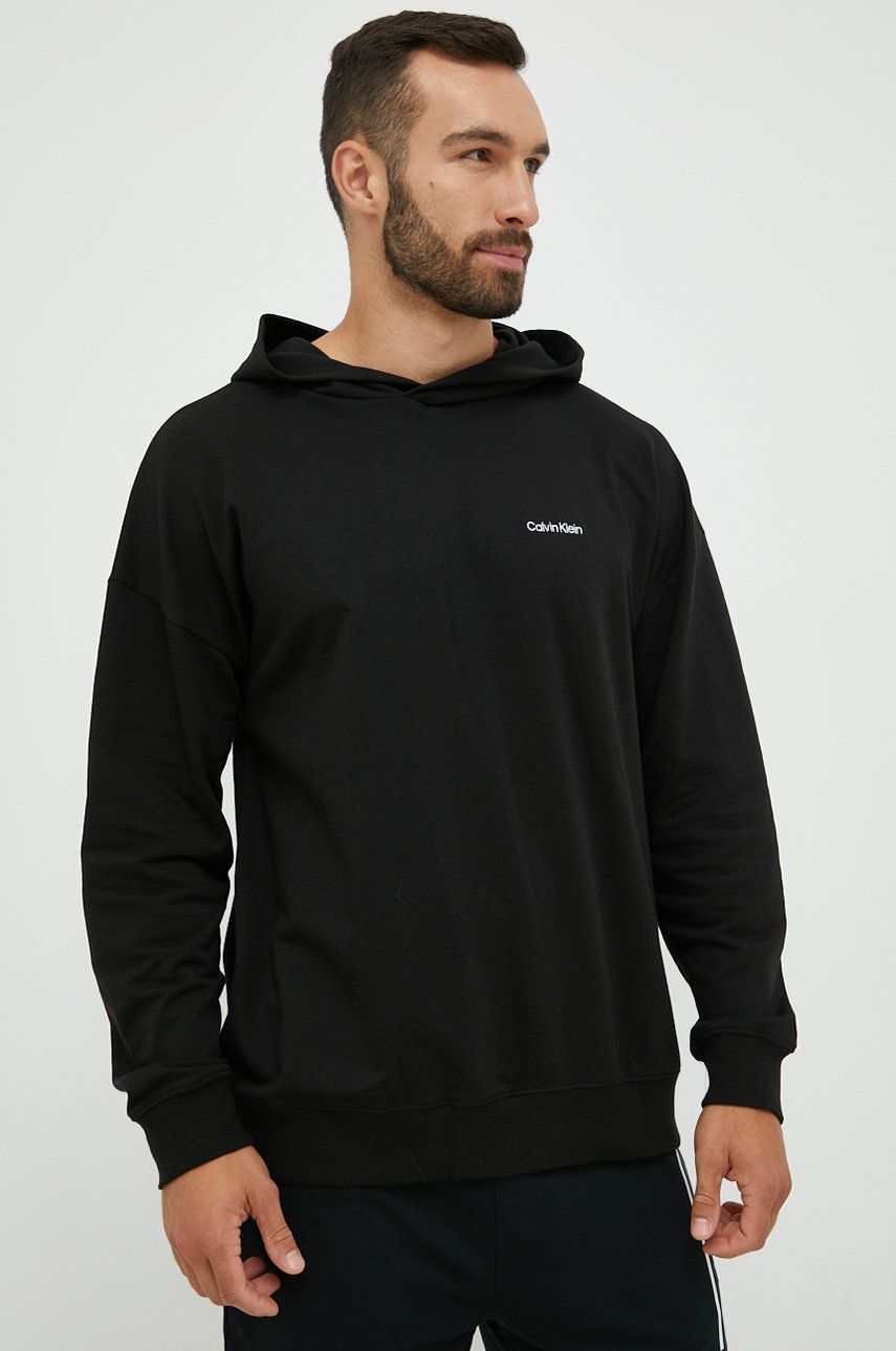 Calvin Klein Underwear bluza piżamowa męska kolor czarny z aplikacją