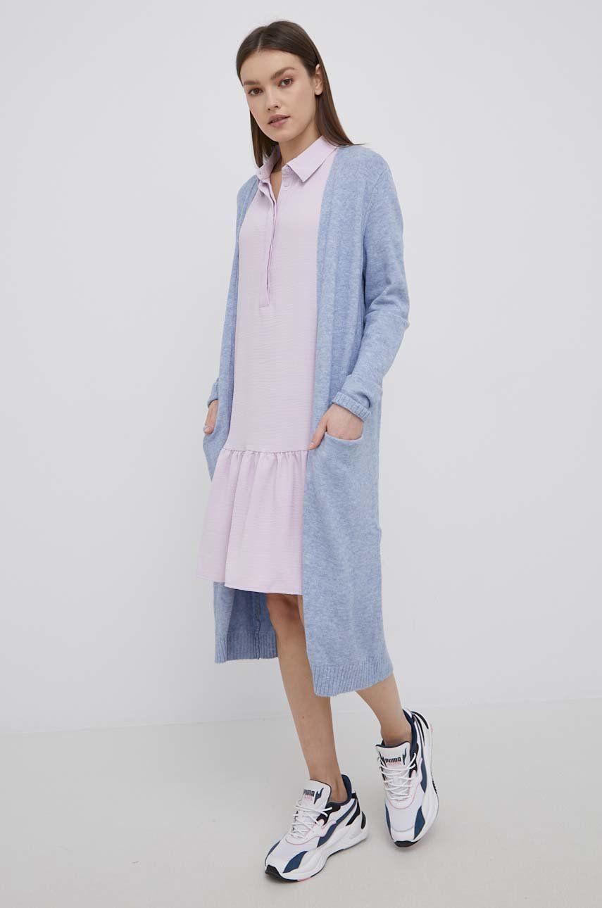 Vila kardigan damski kolor fioletowy lekki