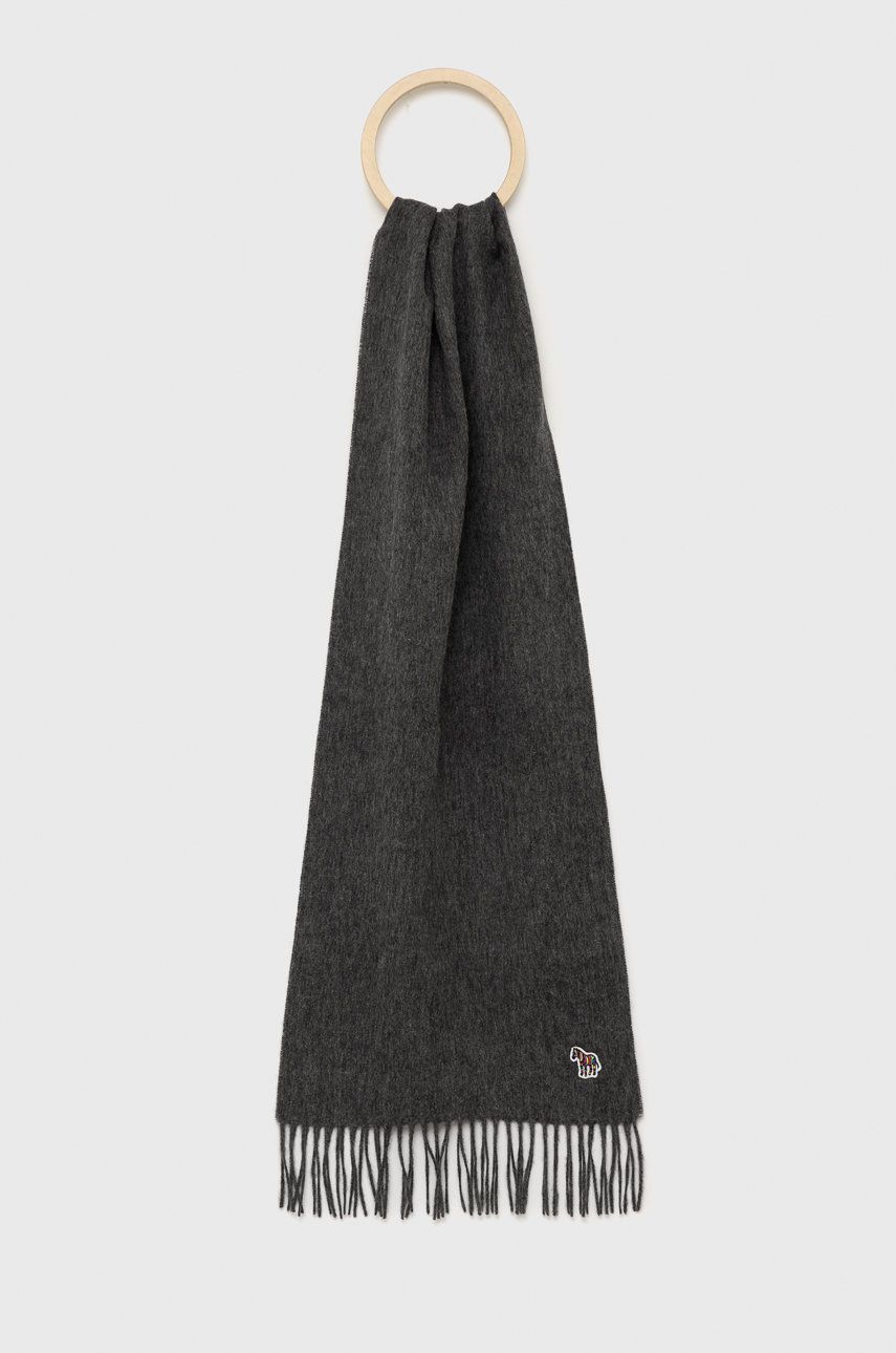 PS Paul Smith szalik wełniany kolor szary gładki