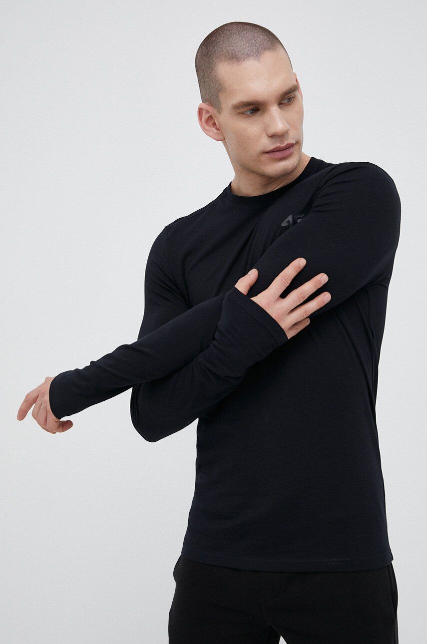 4F longsleeve męski kolor granatowy melanżowy