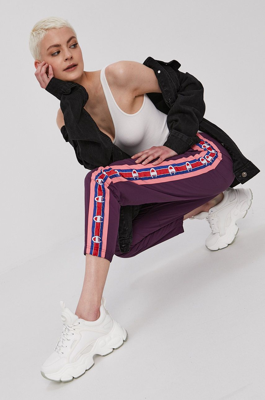 Champion Spodnie 112291 damskie kolor fioletowy