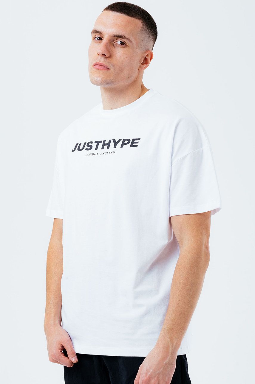 Hype T-shirt męski kolor biały z nadrukiem