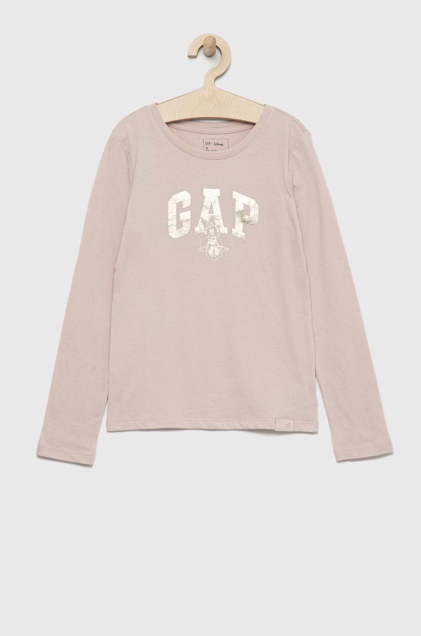 GAP longsleeve bawełniany dziecięcy x Disney kolor beżowy