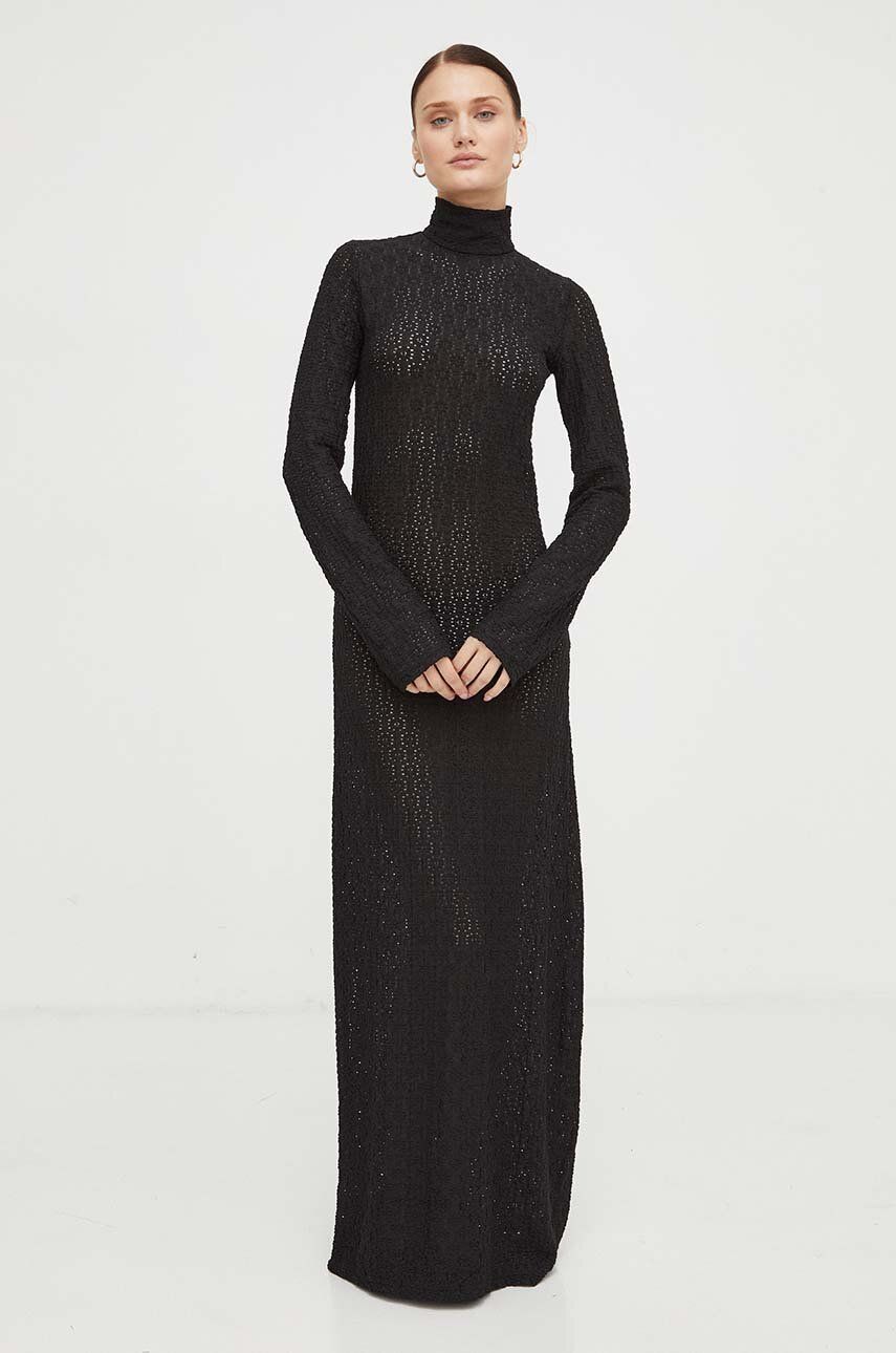 Résumé sukienka kolor czarny maxi dopasowana