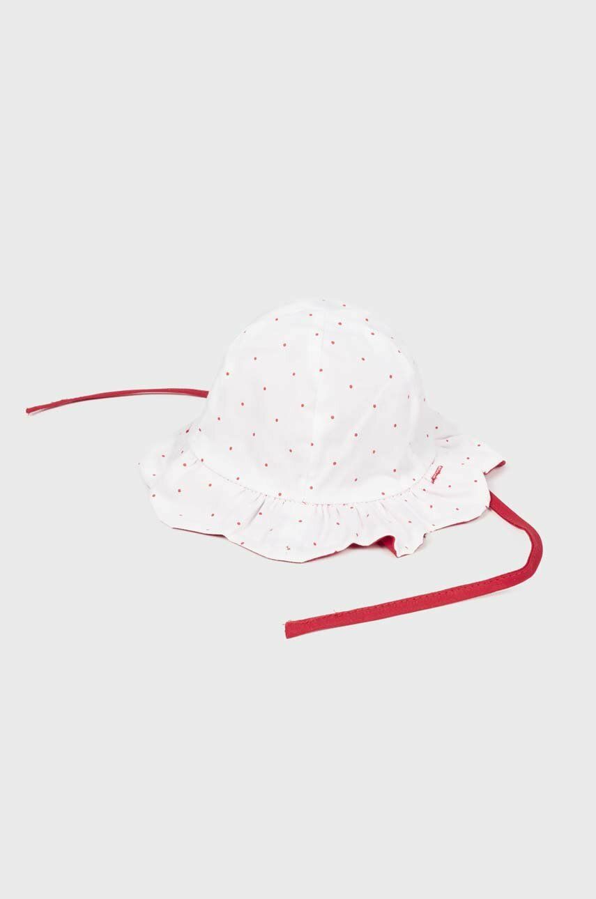 Mayoral Newborn kapelusz dwustronny bawełniany niemowlęcy kolor czerwony bawełniany