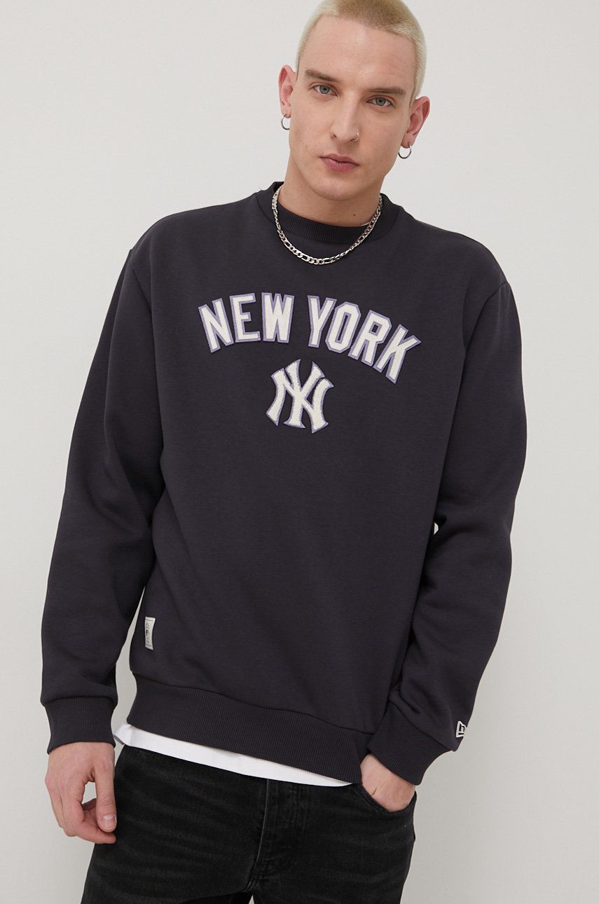 New Era bluza męska kolor granatowy z aplikacją