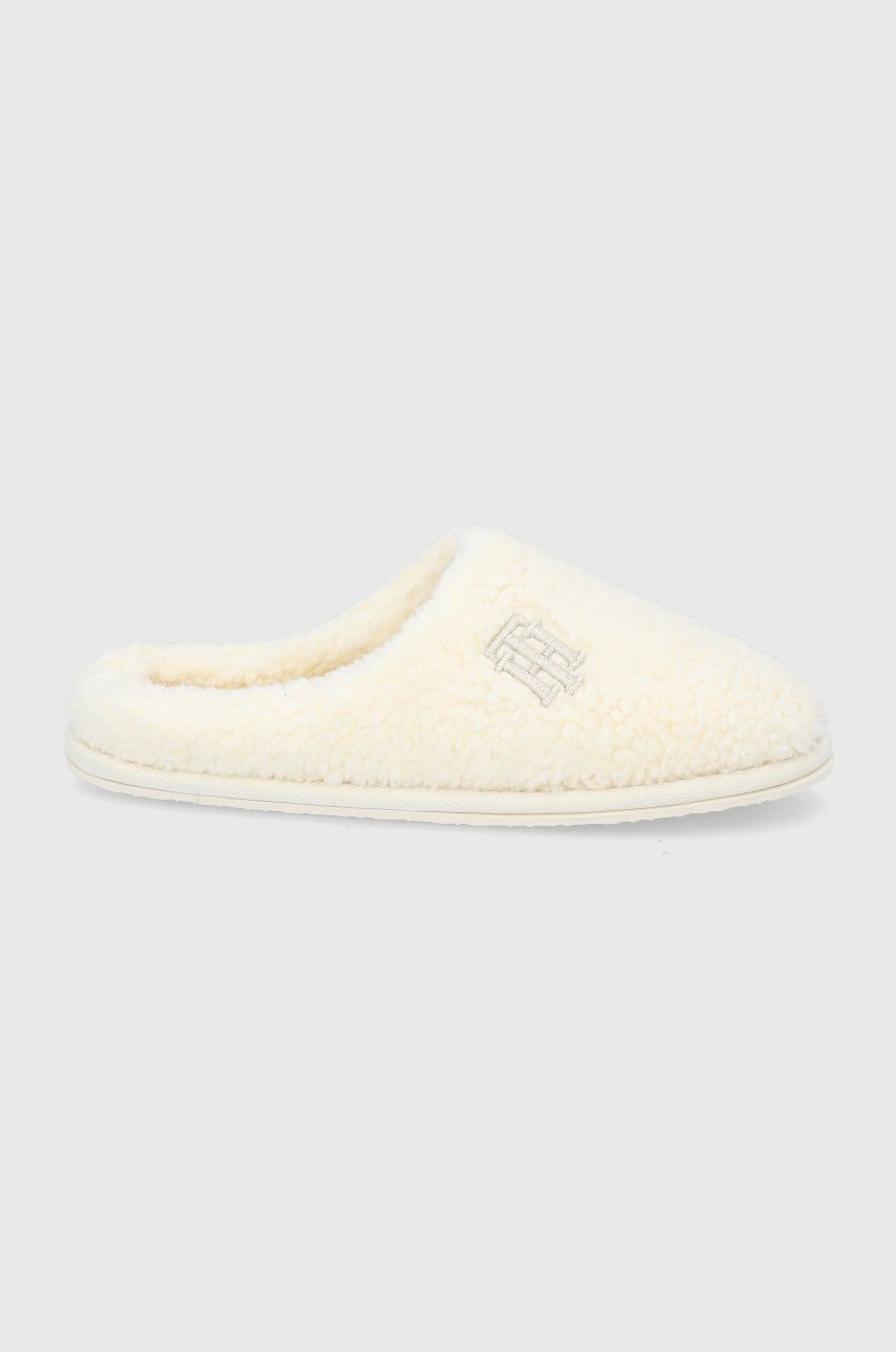 Tommy Hilfiger Kapcie kolor kremowy