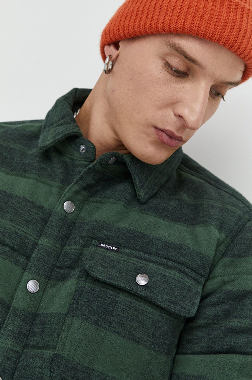 Brixton kurtka męska kolor zielony przejściowa