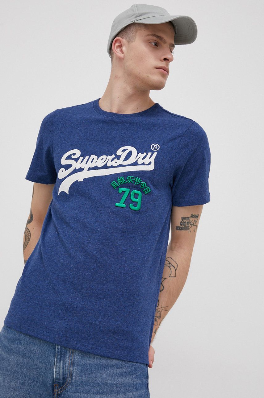 Superdry T-shirt męski z aplikacją