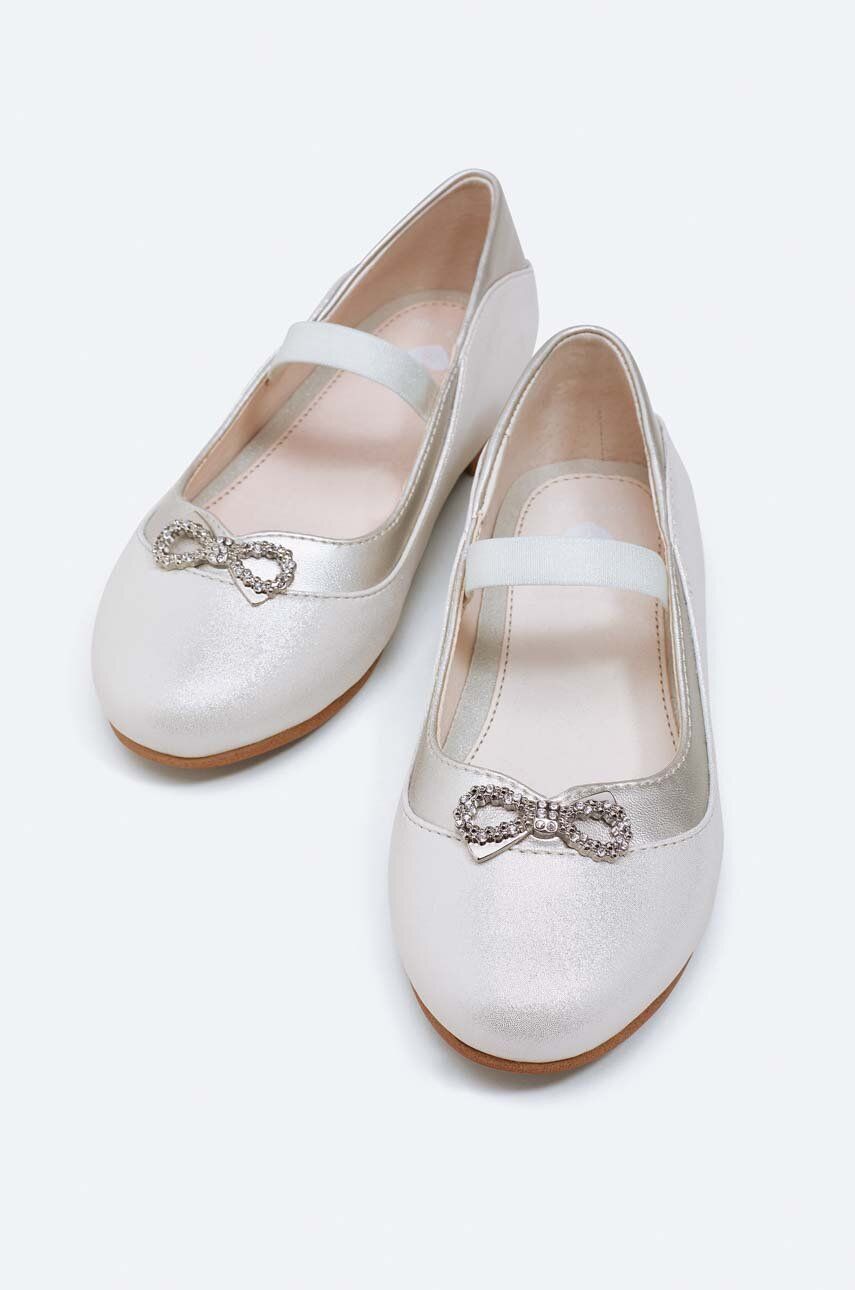 Mayoral baleriny dziecięce kolor srebrny