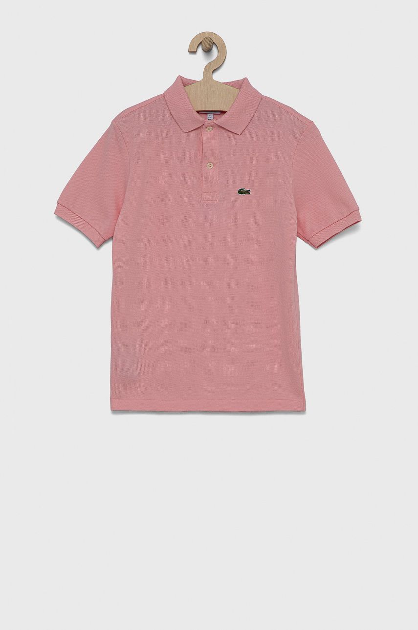 Lacoste polo bawełniane dziecięce kolor różowy