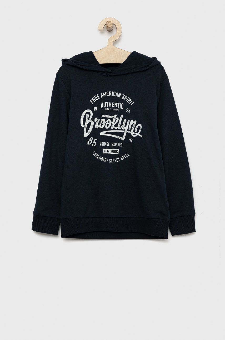 Name it bluza bawełniana dziecięca kolor granatowy z kapturem