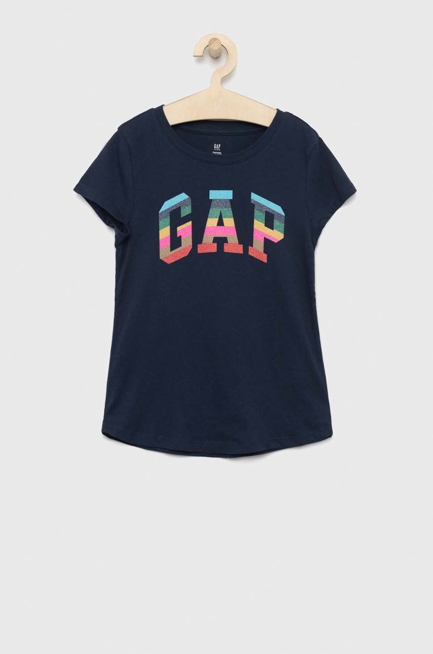 GAP t-shirt bawełniany dziecięcy kolor granatowy