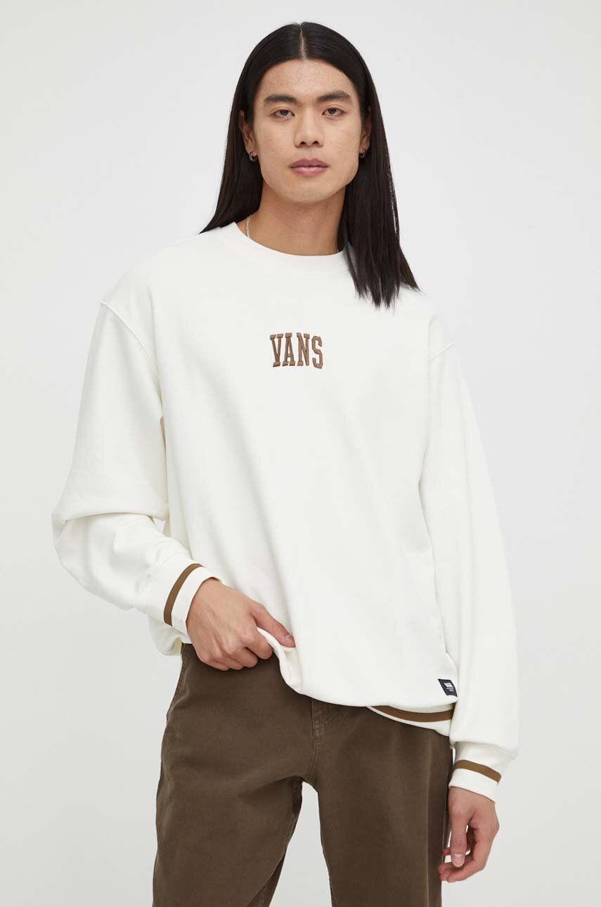Vans bluza męska kolor beżowy z aplikacją