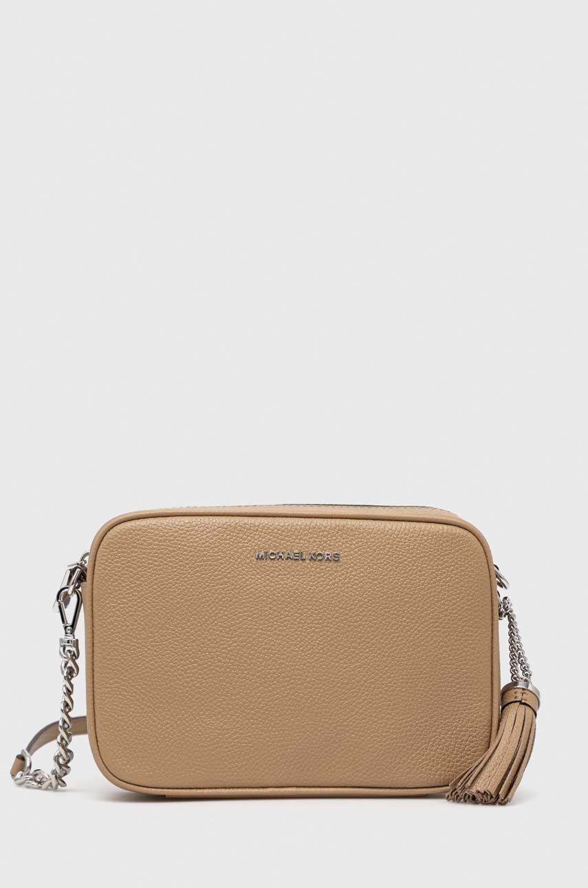 MICHAEL Michael Kors torebka skórzana kolor beżowy