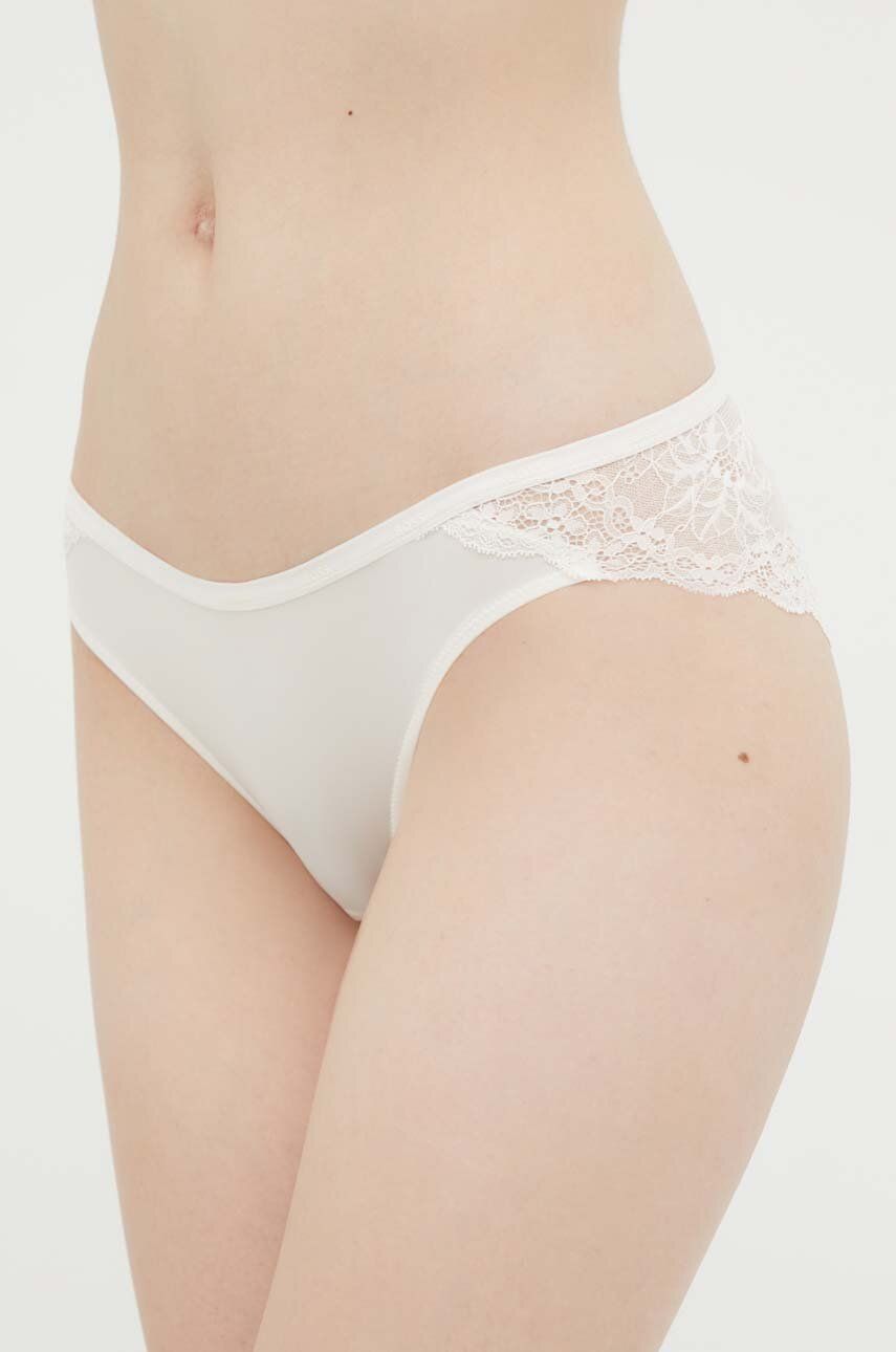 BOSS figi kolor beżowy z koronki