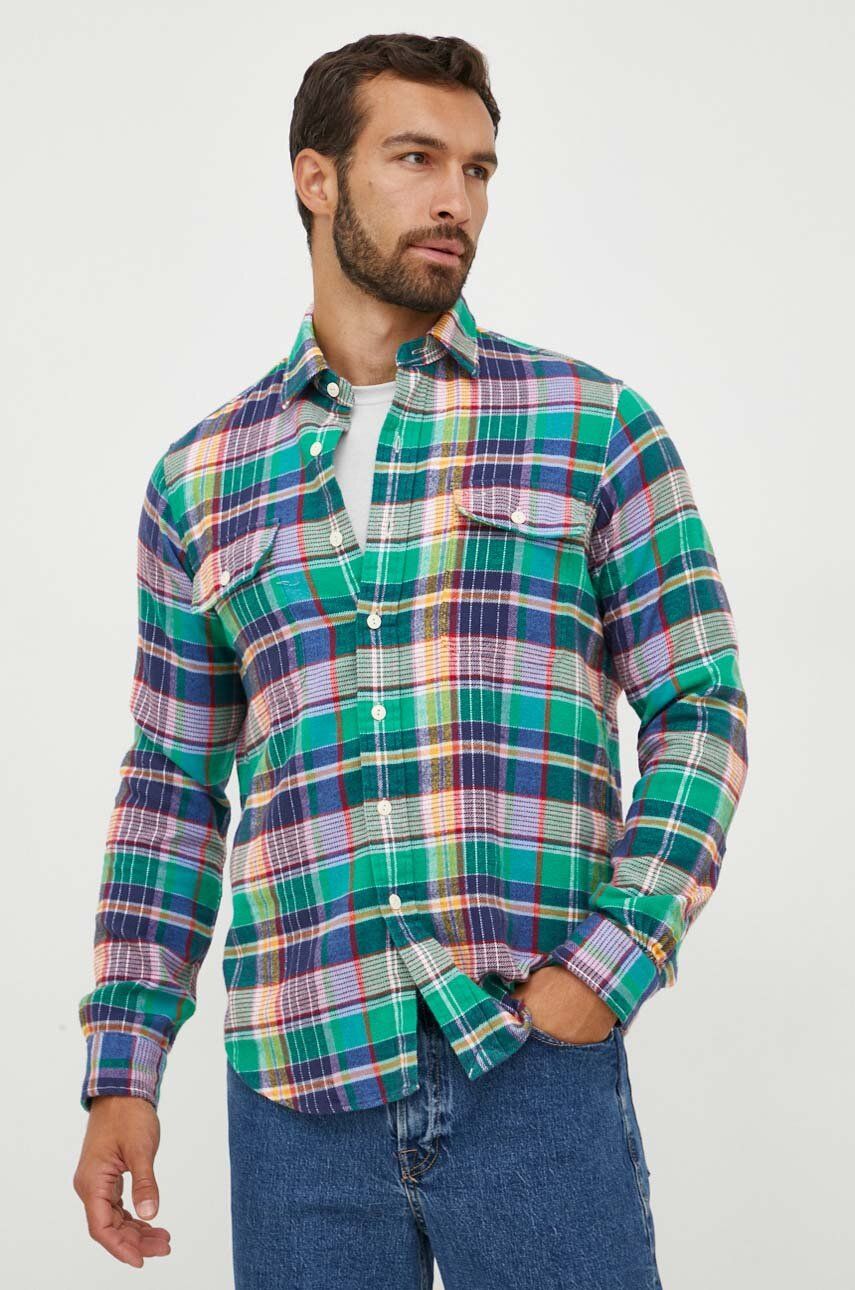 Polo Ralph Lauren koszula bawełniana męska regular z kołnierzykiem klasycznym