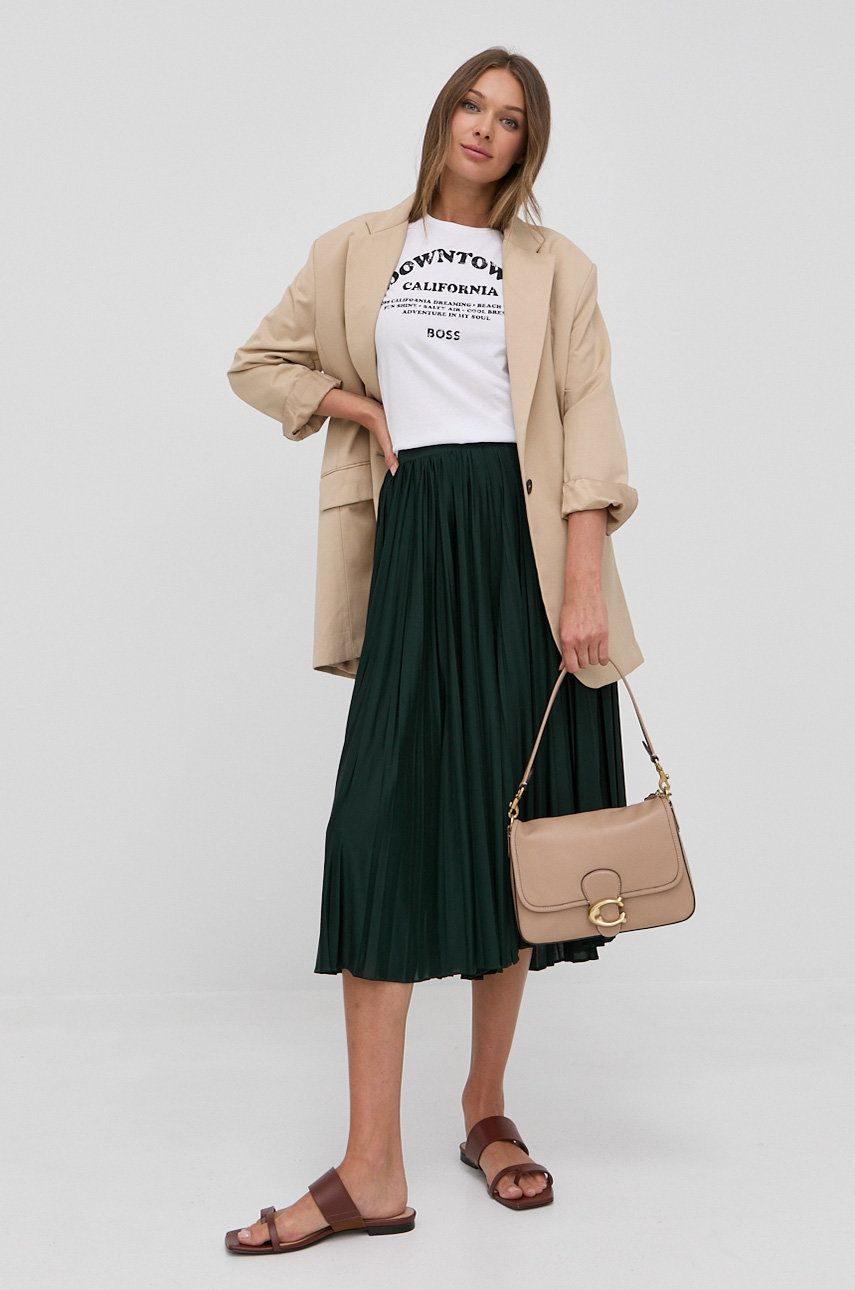 Boss spodnie 50467355 kolor zielony szerokie