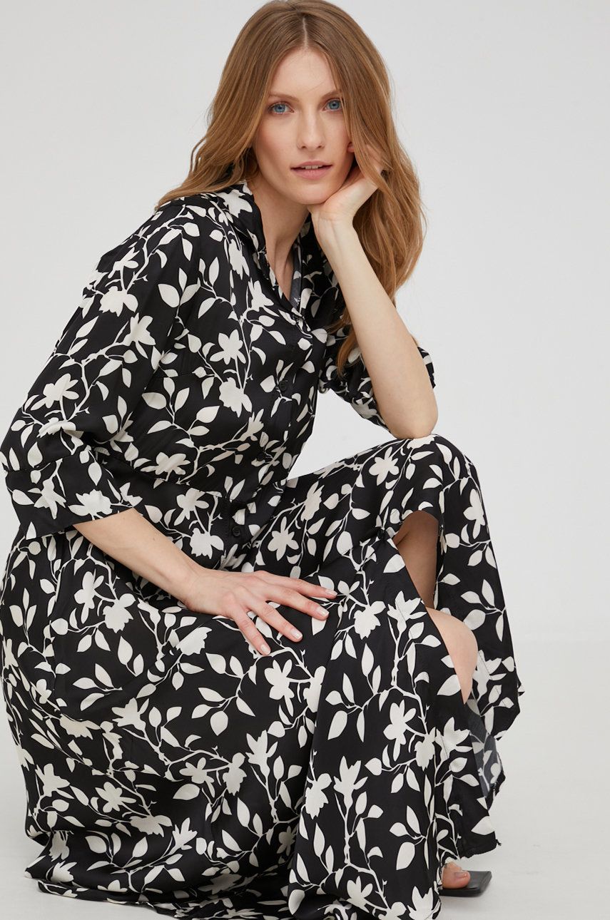 Answear Lab sukienka kolor czarny maxi prosta