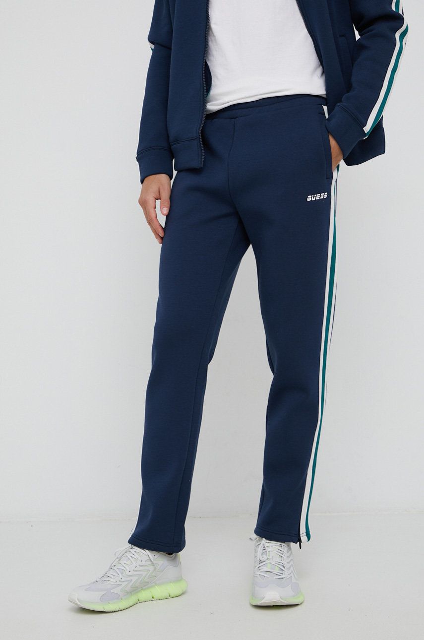 Guess Spodnie męskie kolor granatowy z aplikacją