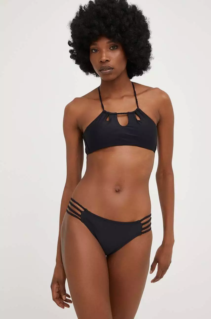 Answear Lab biustonosz kąpielowy X kolekcja limitowana BE SHERO kolor czarny lekko usztywniona miseczka