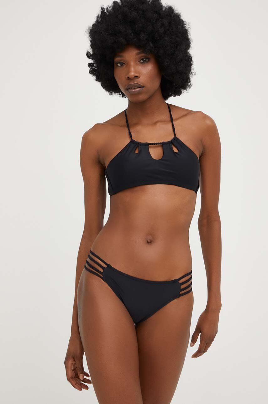 Answear Lab biustonosz kąpielowy X kolekcja limitowana BE SHERO kolor czarny lekko usztywniona miseczka