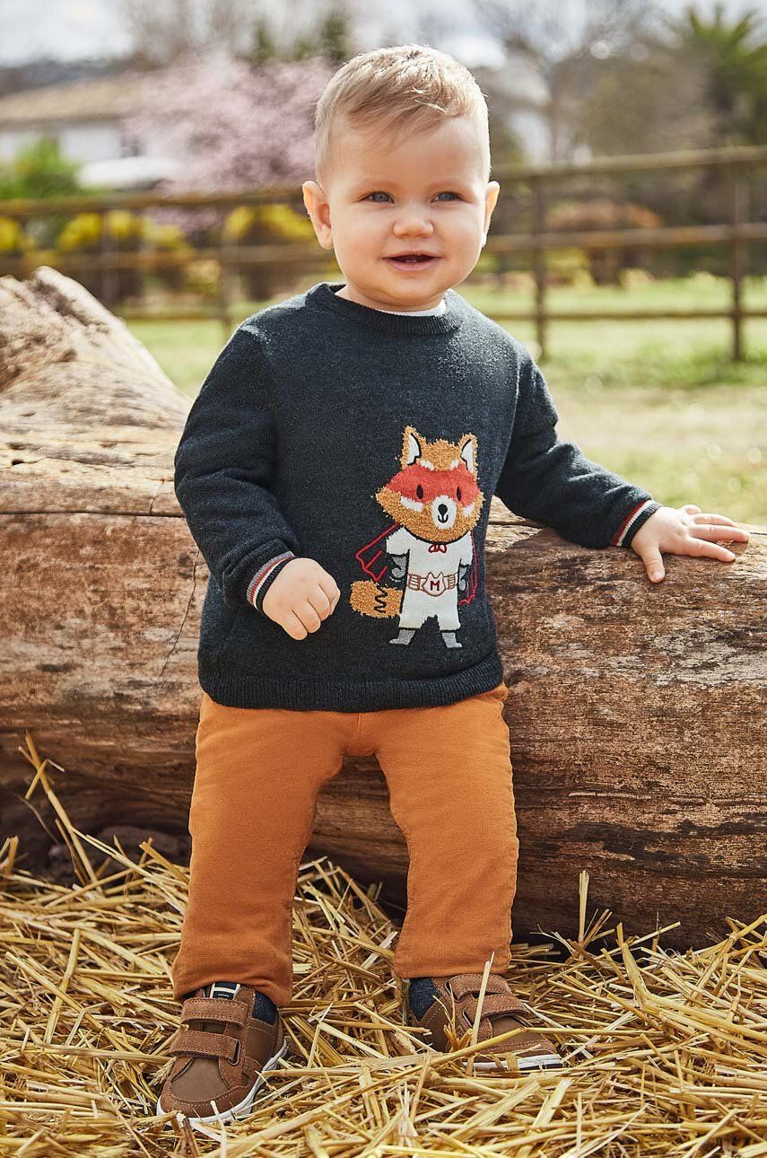 Mayoral spodnie niemowlęce kolor beżowy gładkie